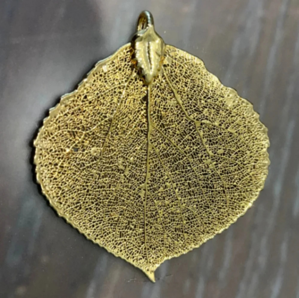 24k Gold Dipped Aspen Leaf Charm/Pendant - image 2